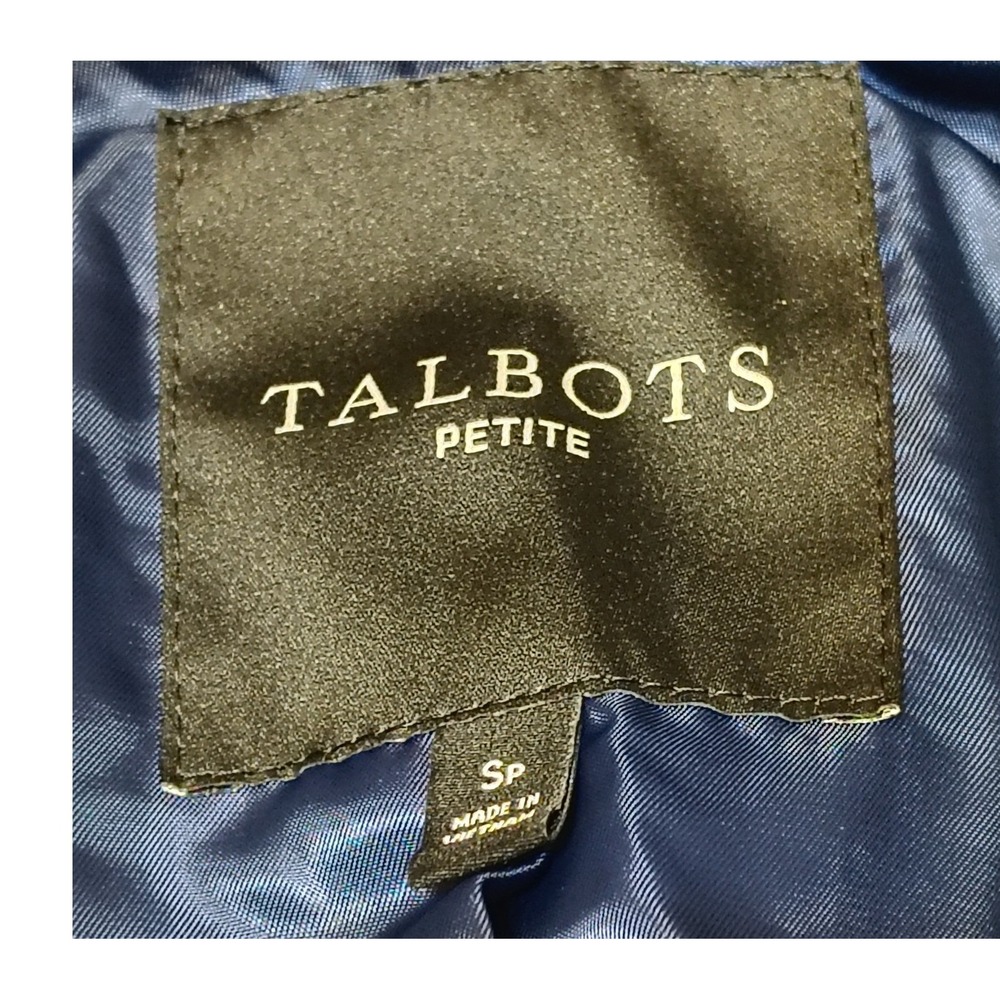 Talbots Petite Quilted Paisley Jacket‎ Womens Size SP Navy Blue Orange Brown - Picture 5 of 7